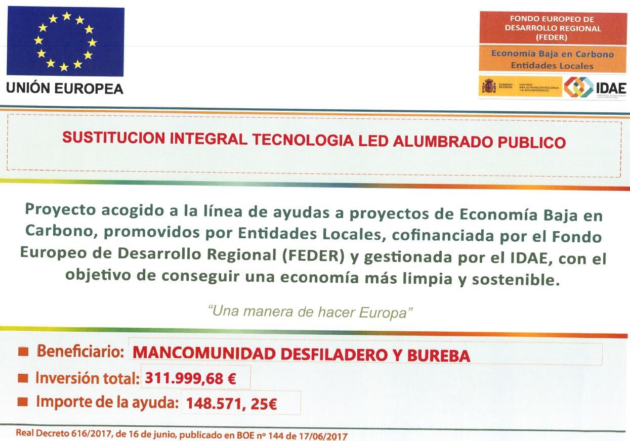SUBVENCIÓN FEDER - Sustitución de Alumbrado Público integral a tecnología LED